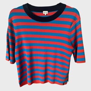 KULE Striped Short Sleeve Tee - Red and Blue